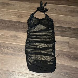 Dreamgirl Black Mesh Backless Dress